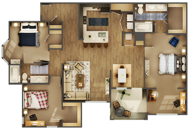 Paris 1-DA-1 - 3D Plan